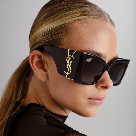 Saint Laurent SL M119 BLAZE-001 Black Gold YSL Cat Eye Sunglasses - Picture 1 of 8